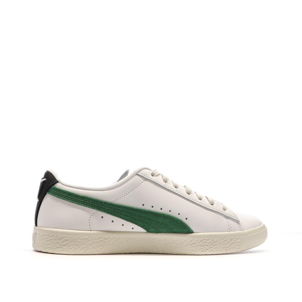 Baskets Blanches/Vertes Homme Puma Clyde Base vue 2