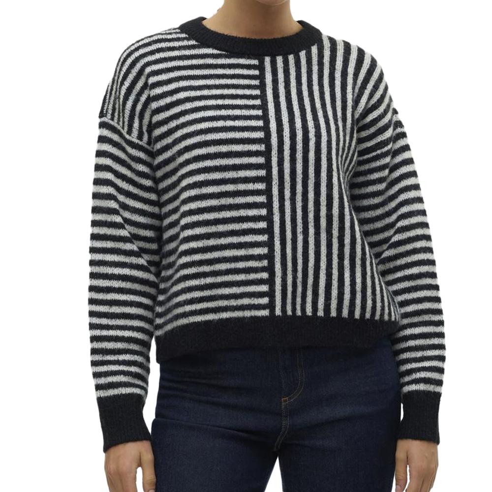 Pull Beige/Noir Femme Vero Moda Ranus pas cher