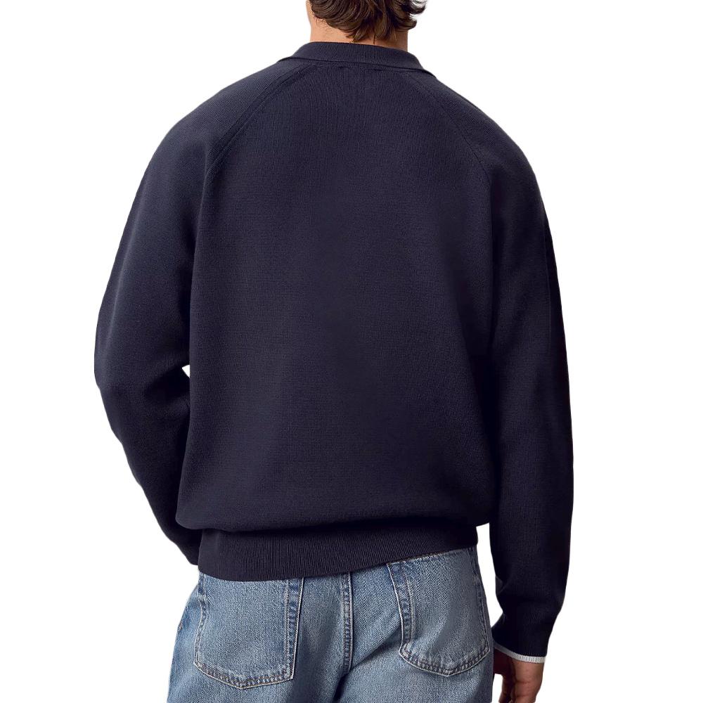 Herren-Pullover in Marineblau von Calvin Klein Jeans im Varsity-Stil Ansicht 2