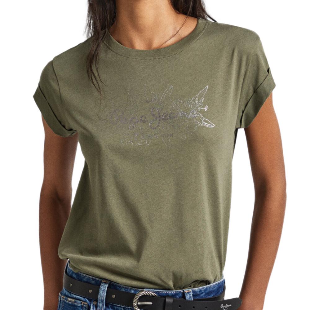 T-shirt Vert Femme Pepe jeans Helen pas cher