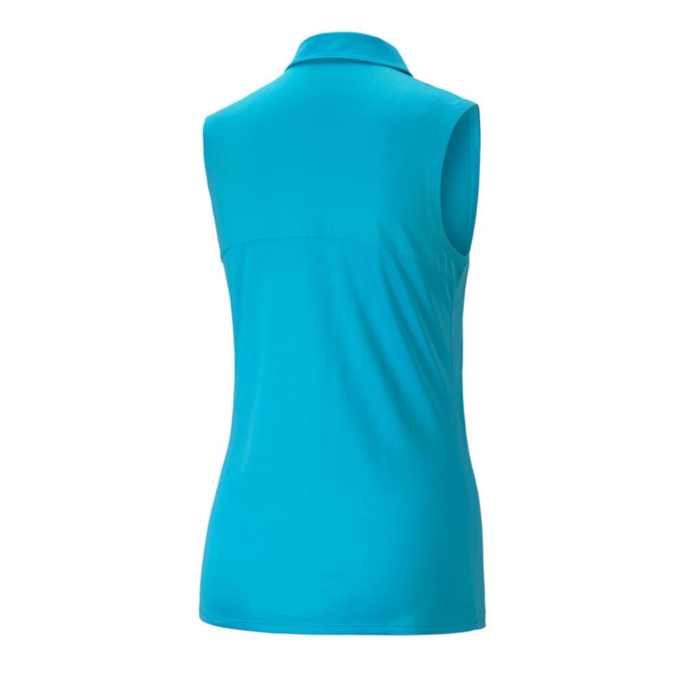 Polo Sans Manches Turquoise Femme Puma Rotation vue 2