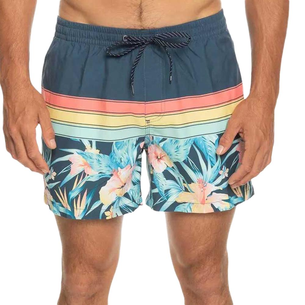 Maillot de bain Marine/Jaune Homme Quiksilver Floral pas cher