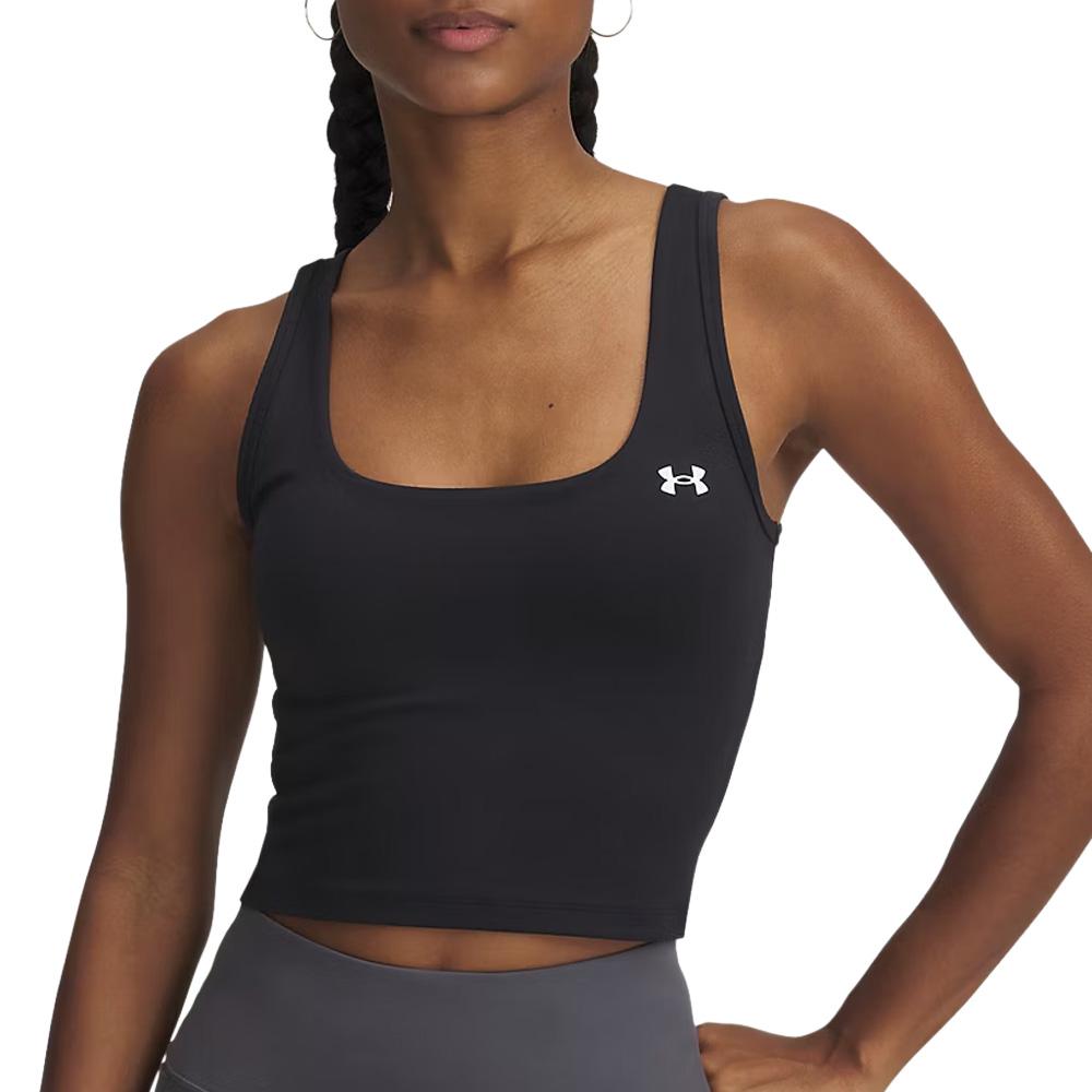 Camiseta sin mangas negra para mujer Under Armour Motion barato