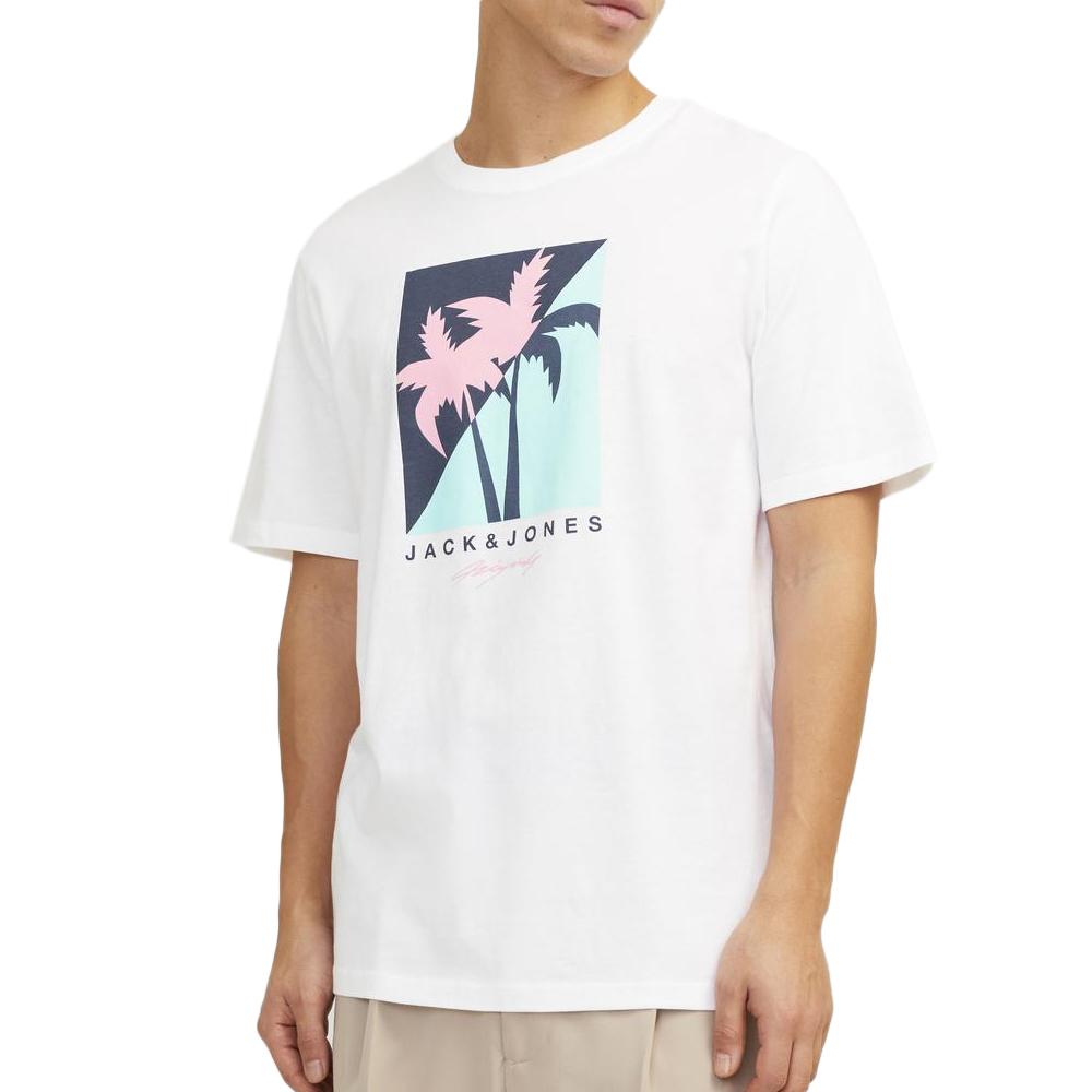 T-shirt Blanc Homme Jack & JonesTulum pas cher