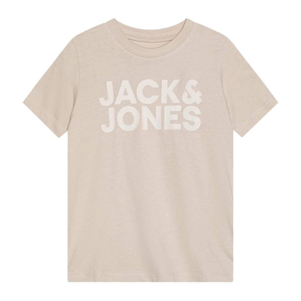 T-shirt Beige Garçon Jack & Jones Logo Tee 12152730 pas cher
