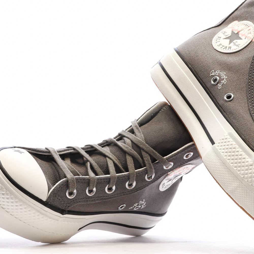 Baskets Grises Femme Converse Chuck Taylor All Star Lift vue 7