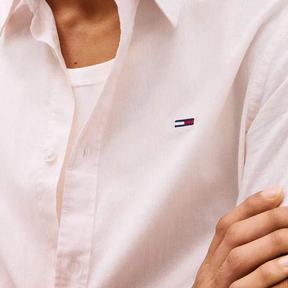 Chemisette Rayures Blanc/Rose Homme Tommy Hilfiger Linen Blend vue 3