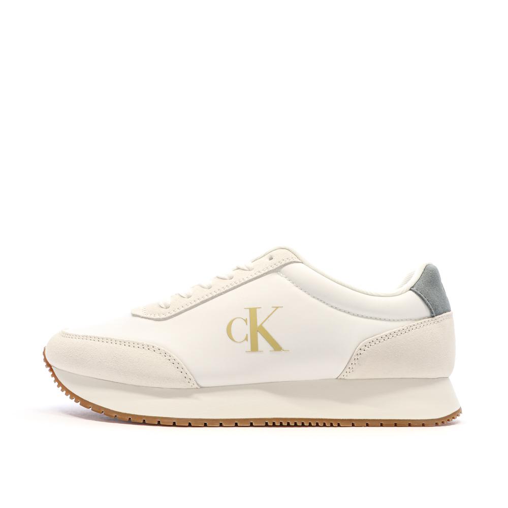 Baskets Blanches Homme Calvin Klein Jeans Retro pas cher