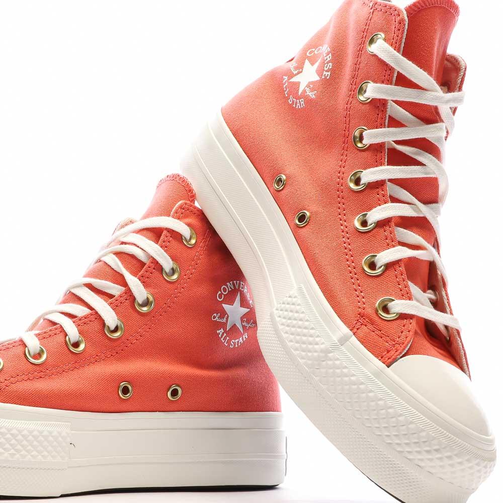 Baskets Oranges Femme Converse Chuck Taylor All Star Platform vue 6