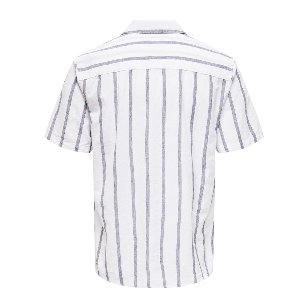 Chemisette Blanche/Gris Homme Only & Sons Stripe vue 2