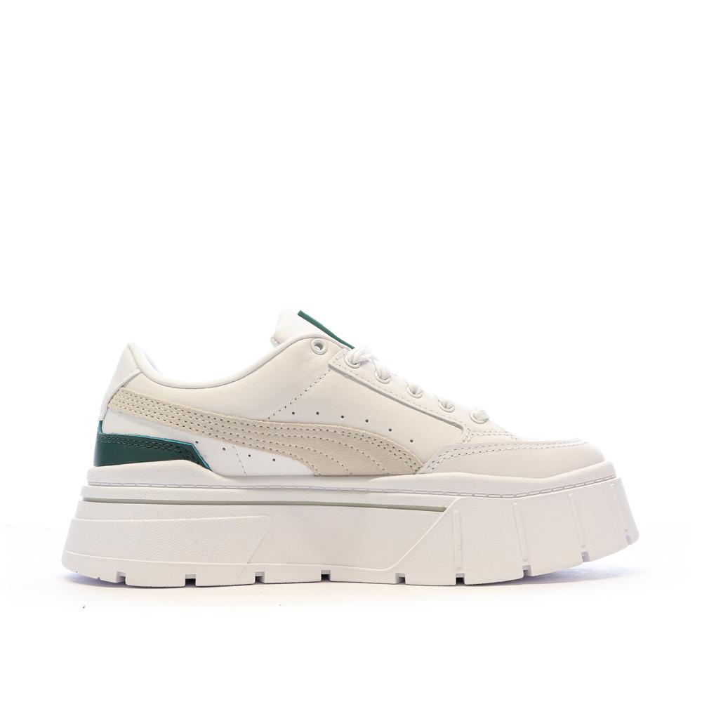 Baskets Blanches/Vert Femme Puma Mayze Stack vue 2