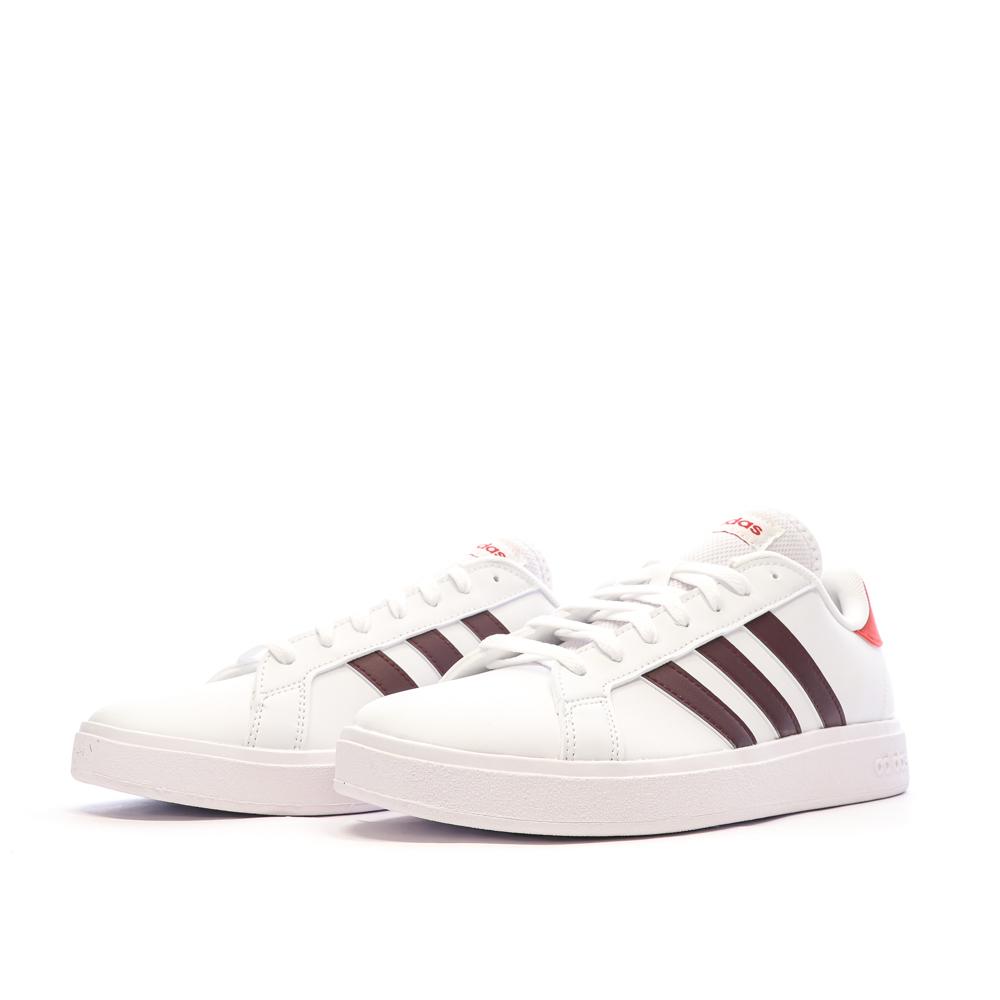 Baskets Blanches/Rouge Homme Adidas Grand Court Base 2.0 vue 6