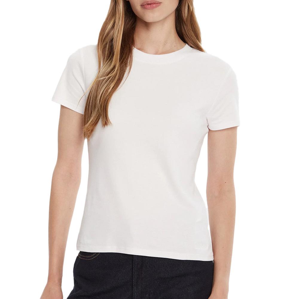 T-Shirt Blanc Femme Calvin Klein Jeans Supima pas cher