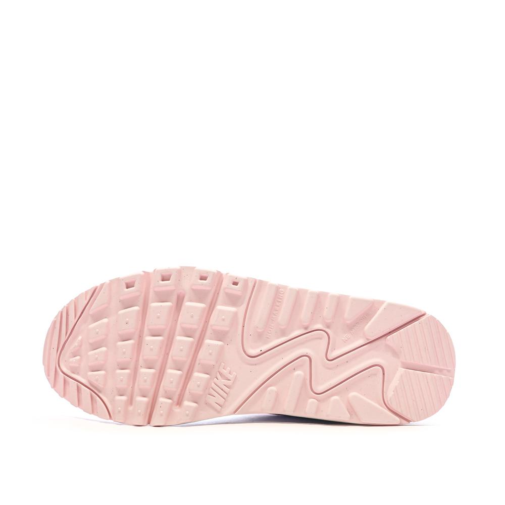 Baskets Blanches/Rose Femme Nike Air Max 90 vue 5