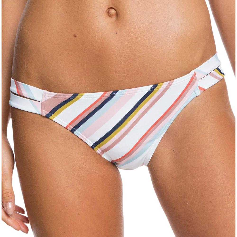 Bas de Bikini Blanc/Rose Femme Roxy Printed Beach Classics pas cher