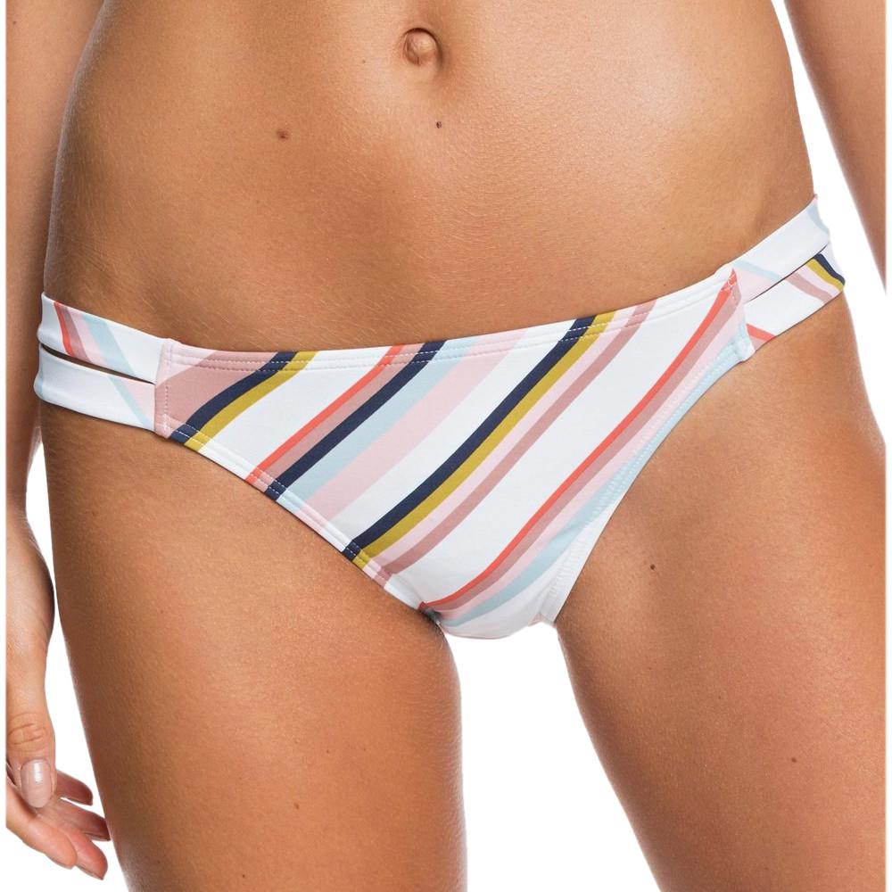 Bas de Bikini Blanc/Rose Femme Roxy Printed Beach Classics pas cher