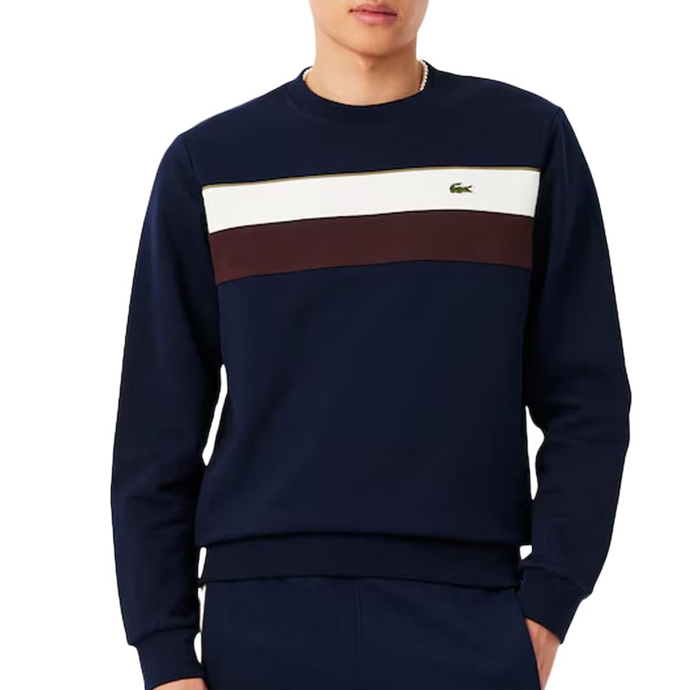 Sweat Marine/Blanc Homme Lacoste SH5498 pas cher