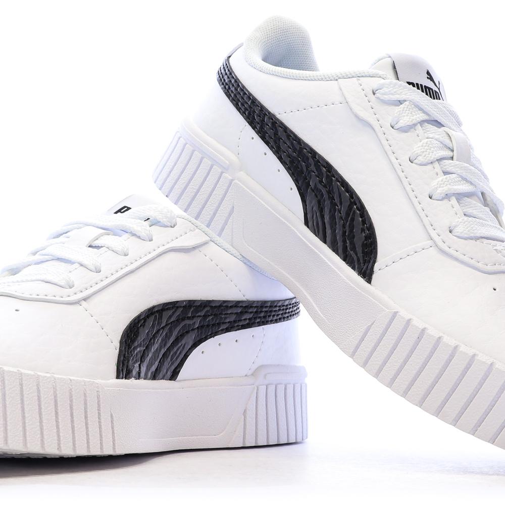 Baskets Blanche/Noir Fille Puma Carina 2.0 Zebra vue 7