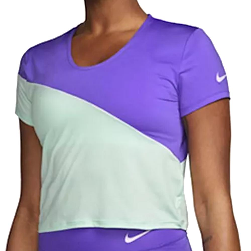 T-shirt Violet/Vert Femme Nike Retro Run pas cher