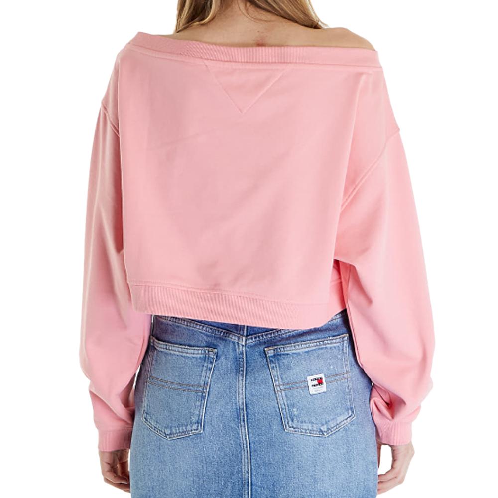 Sweat Rose Femme Tommy Hilfiger Off Shoulder vue 2