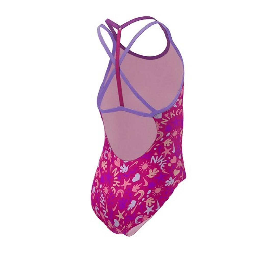 Maillot de bain 1 piece Rose/Rouge Fille Nike T-crossback vue 2