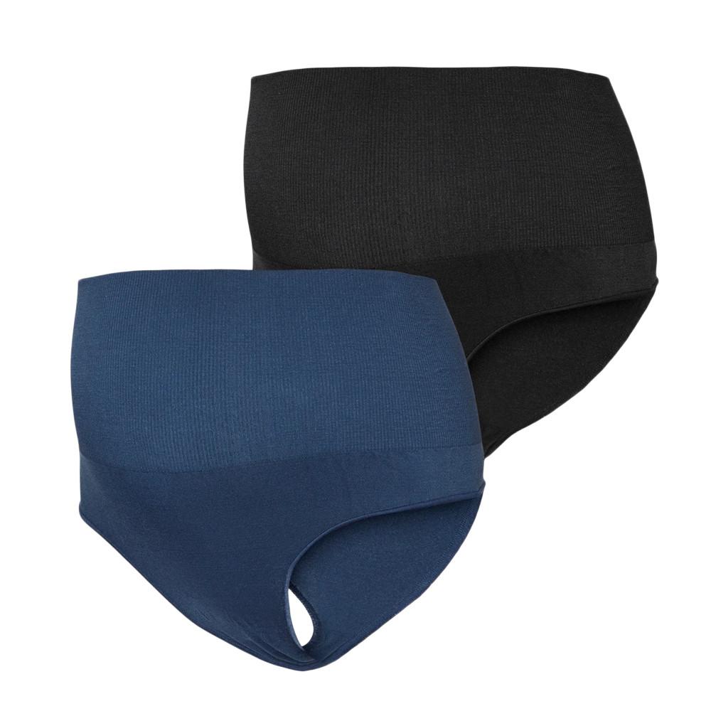 x2 Strings de grossesse Noir/Bleu Femme Mamalicious Lilja pas cher