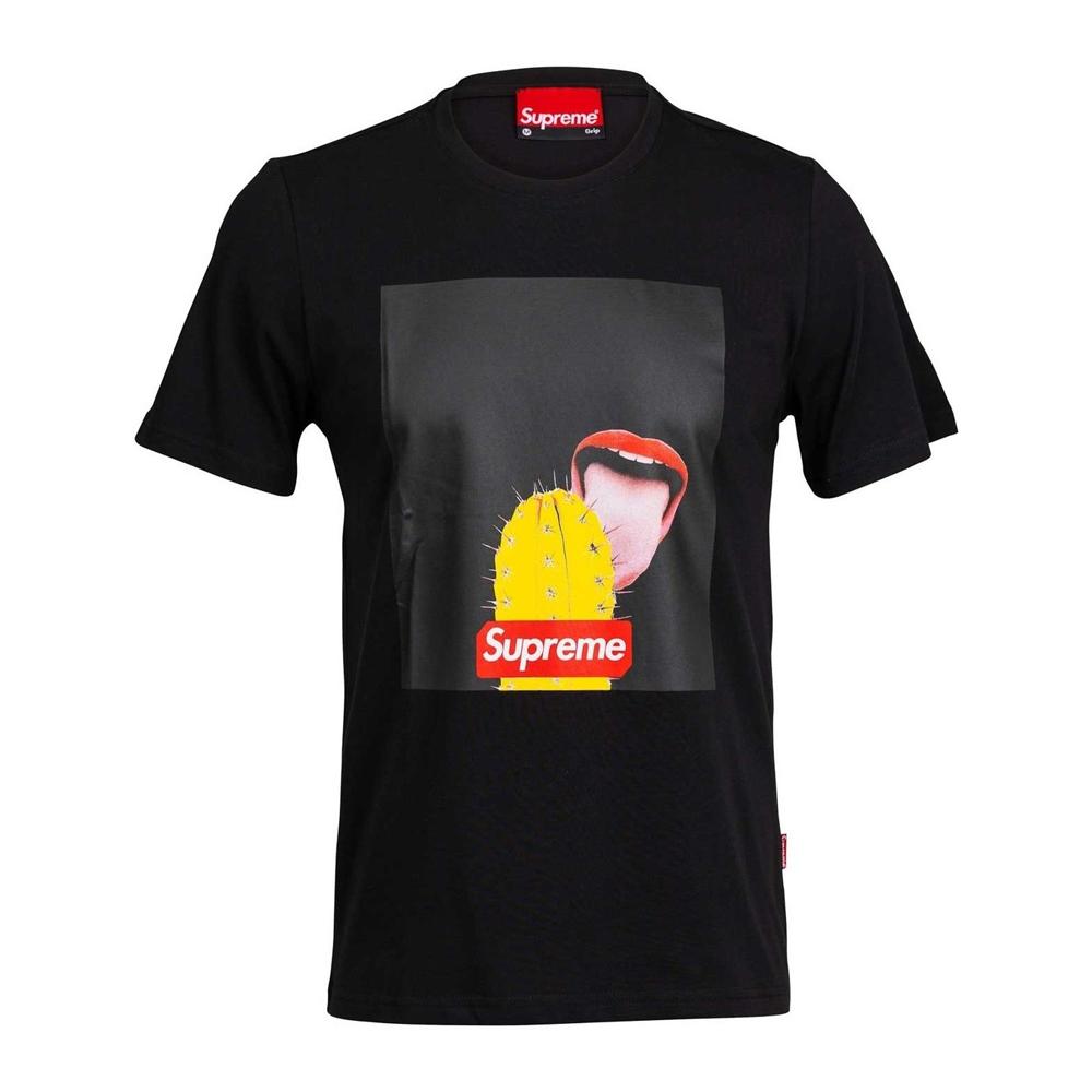 T-shirts Bleu Homme Supreme Grip Cactus pas cher