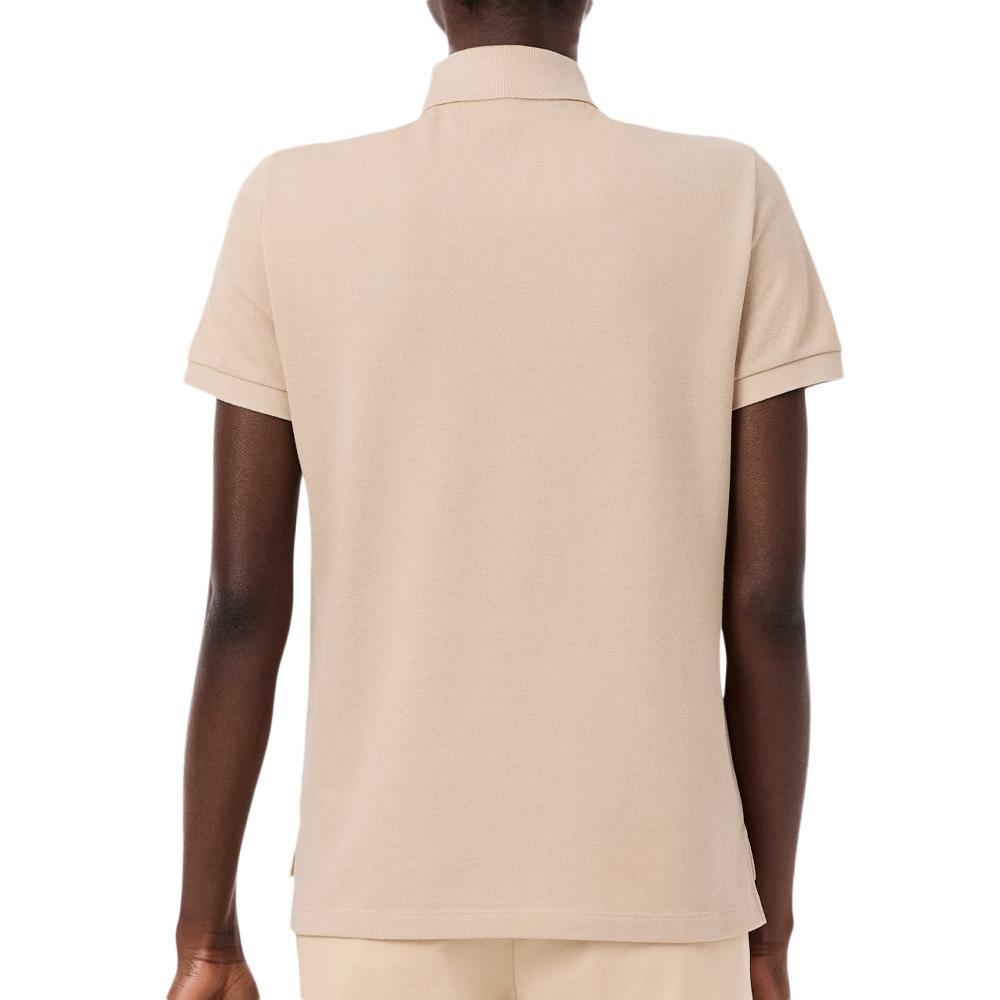 Polo Beige Femme Lacoste Regular Fit vue 2