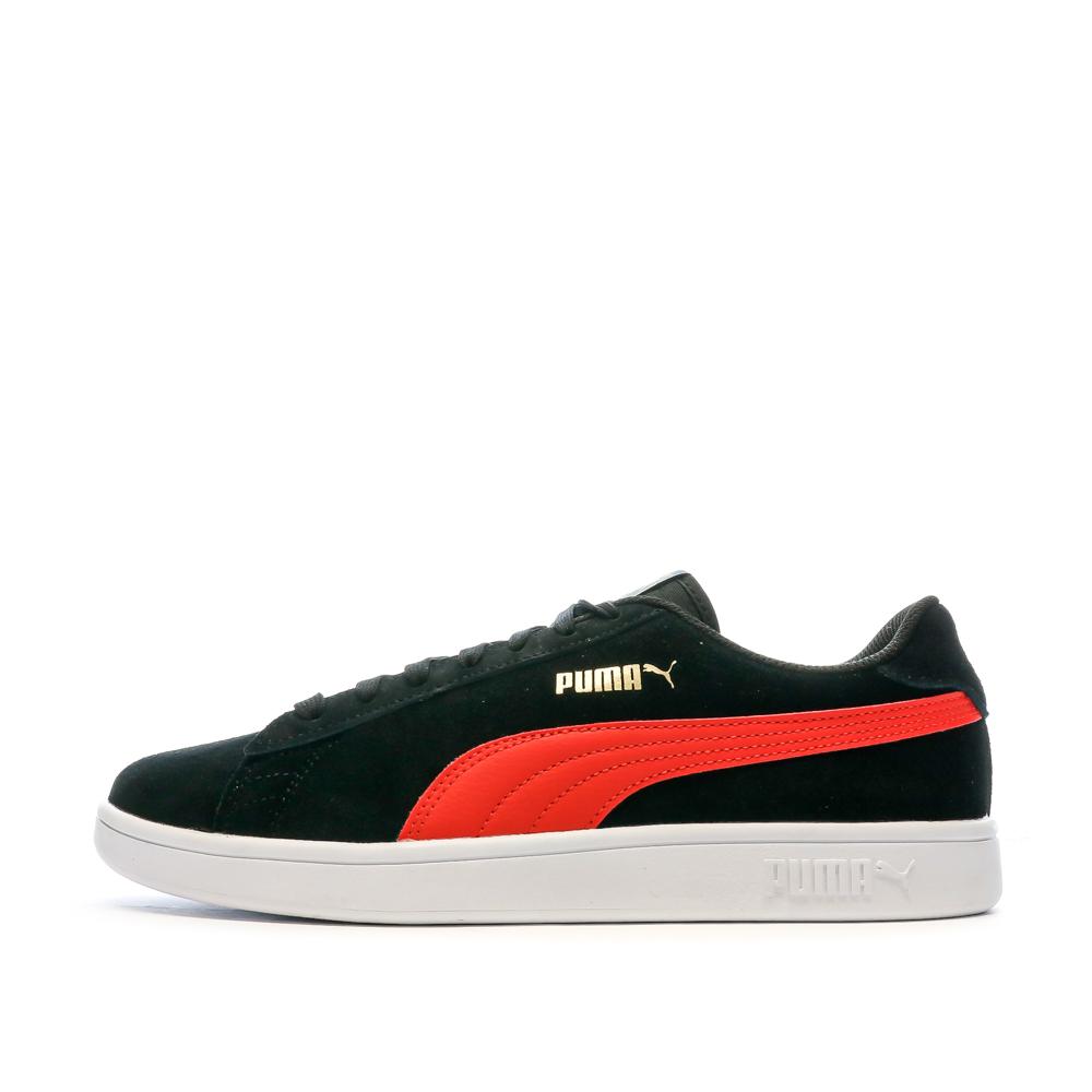 Baskets Noir Rouge Homme Puma Smash V2