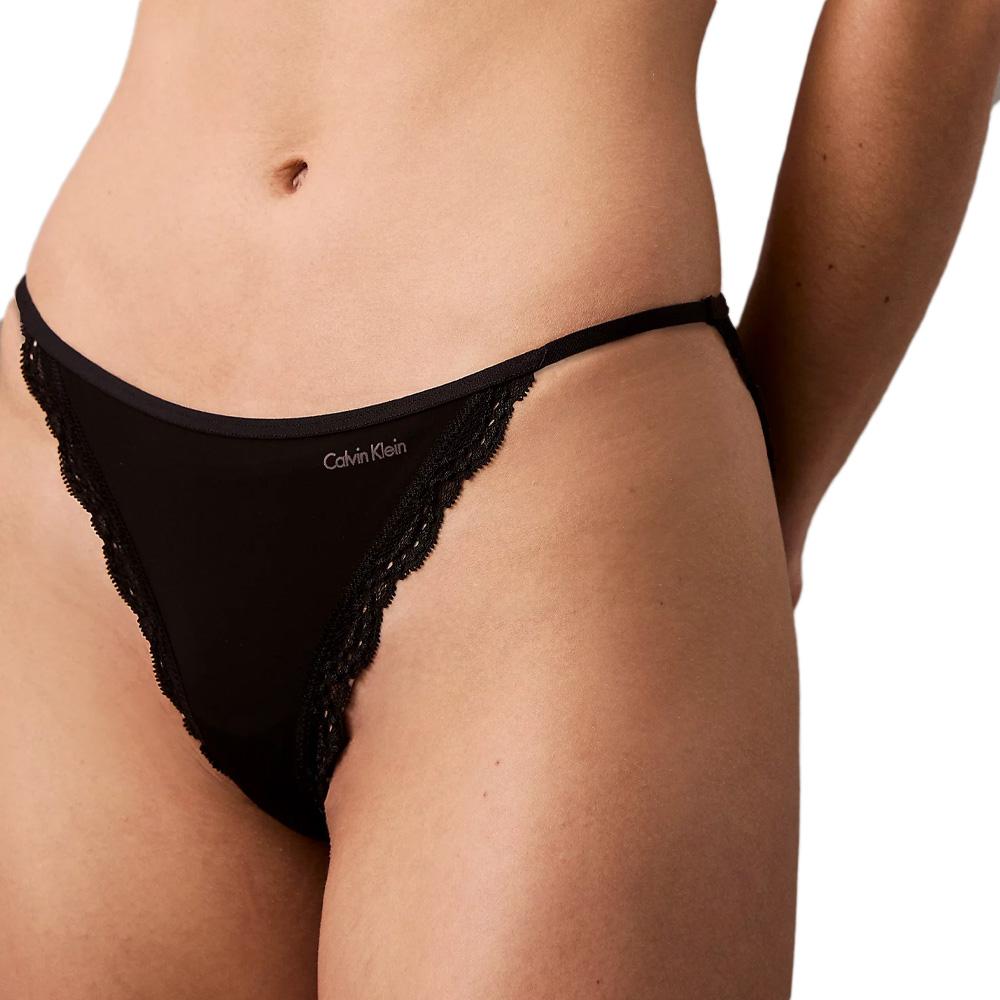 Culotte Noires Femme Calvin Klein Jeans String Bikini pas cher