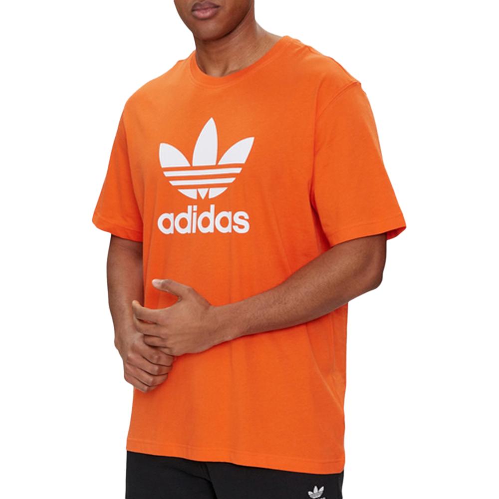 T-shirt Orange Homme Adidas Trefoil pas cher