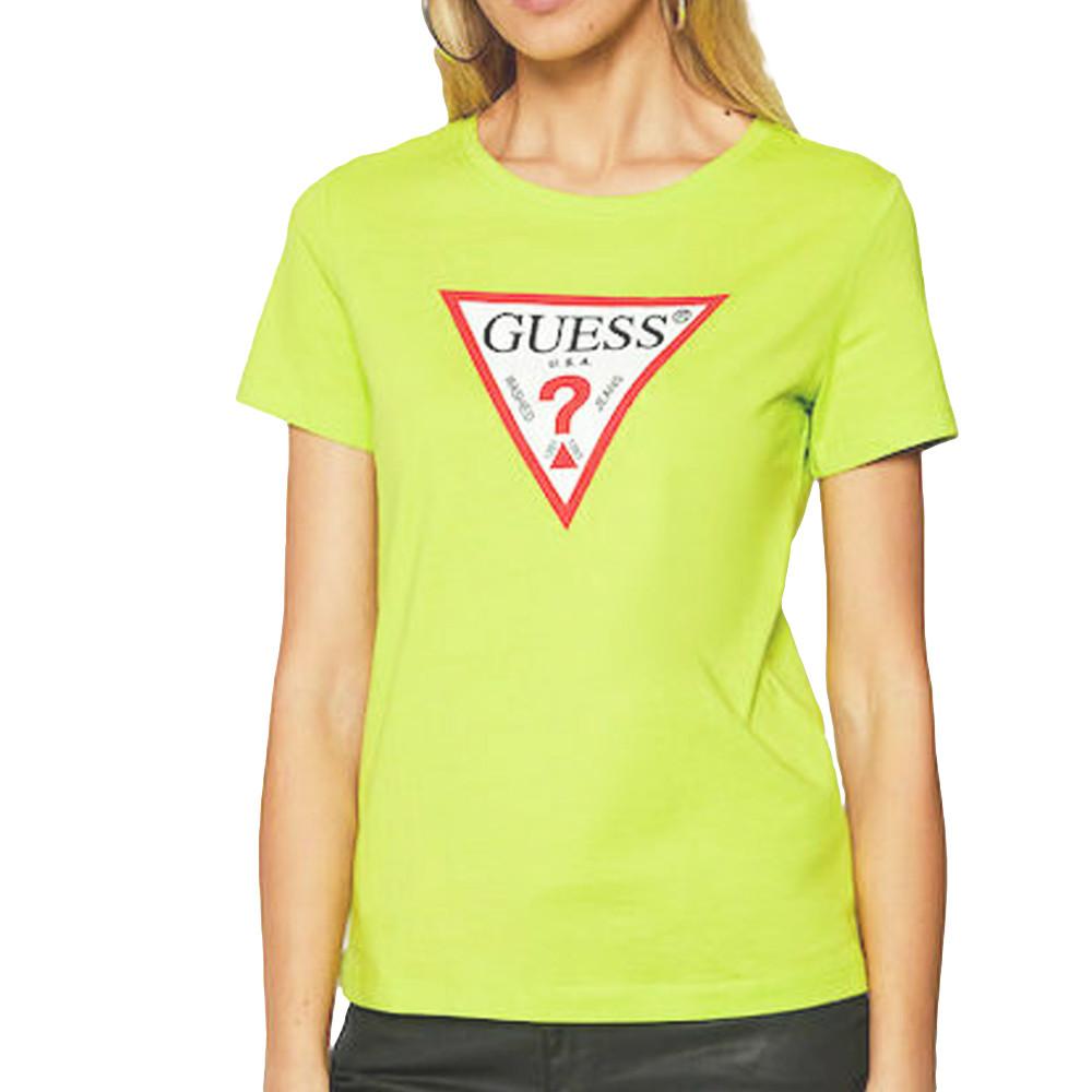 T-shirt Vert Femme Guess Original pas cher