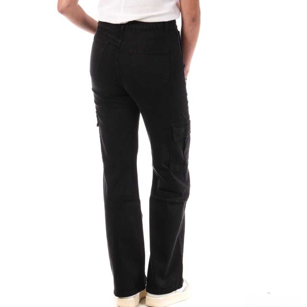 Pantalon Cargo Noir Femme My Tinas Cargo Wide Leg vue 2