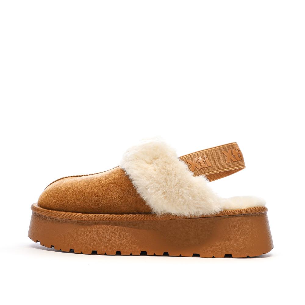 Sabots fourrés à élastique Camel Femme Xti Microfiber pas cher