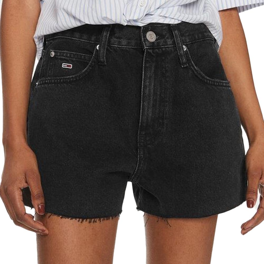 Short en Jean Noir Femme Tommy Hilfiger DW0DW17633-DK pas cher
