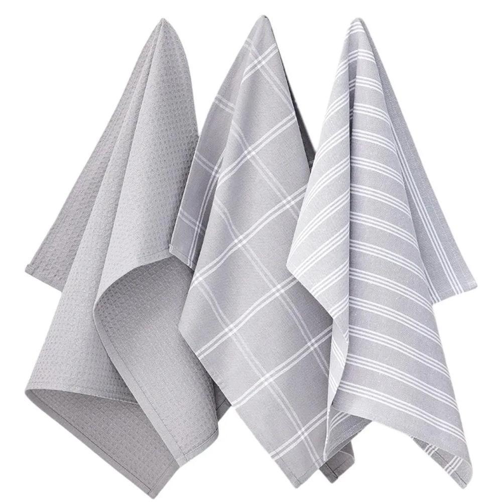 Lot De 3 Torchons Gris Today Essential vue 2
