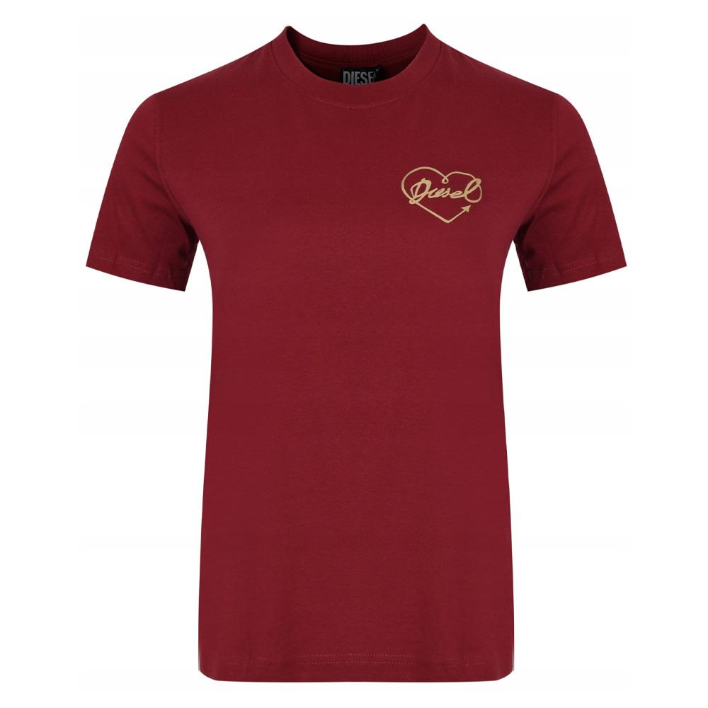 T-Shirt Rouge Femme Diesel T-reg 53-d Maglietta pas cher