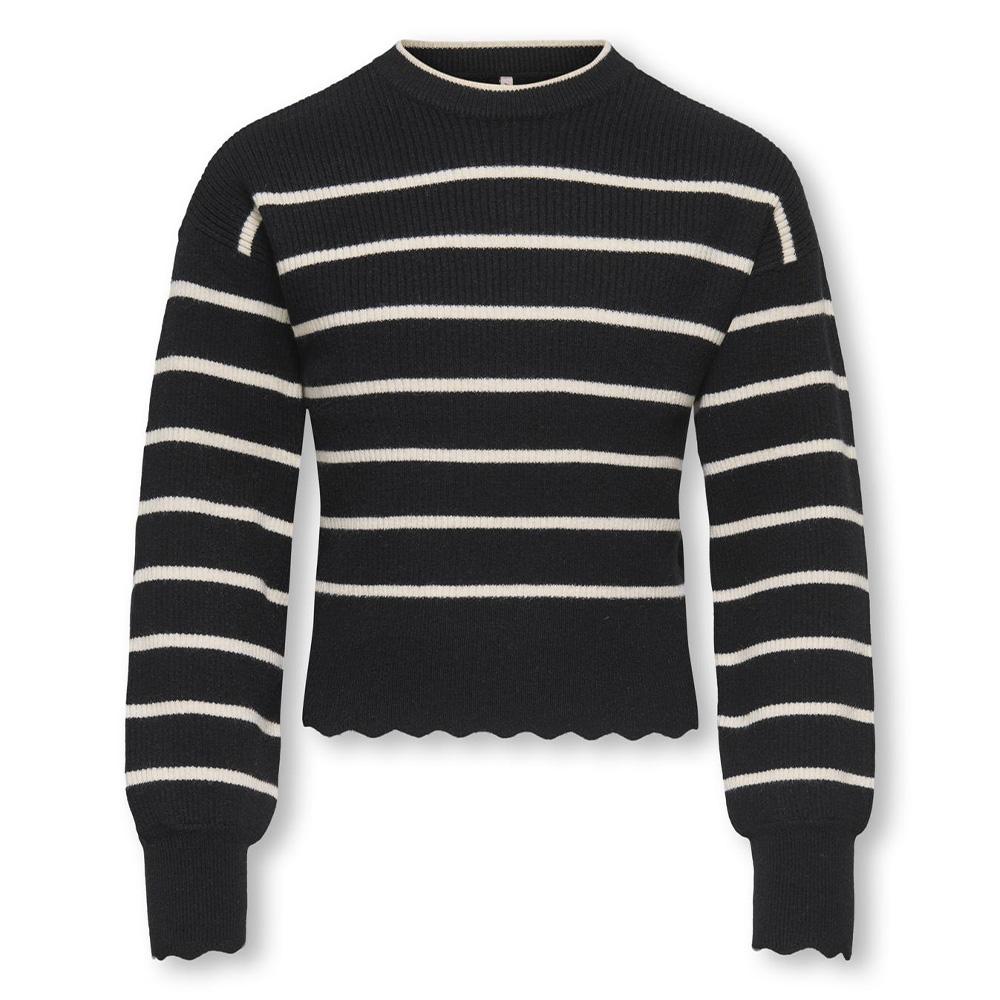 Pull Noir/Blanc Fille Kids ONLY Kogibi pas cher