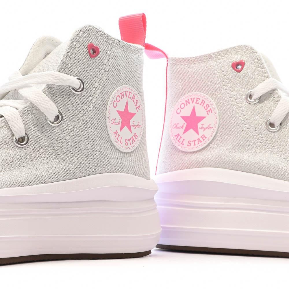 Baskets Grises/Rose Fille Converse All Star Move Sparkle vue 7