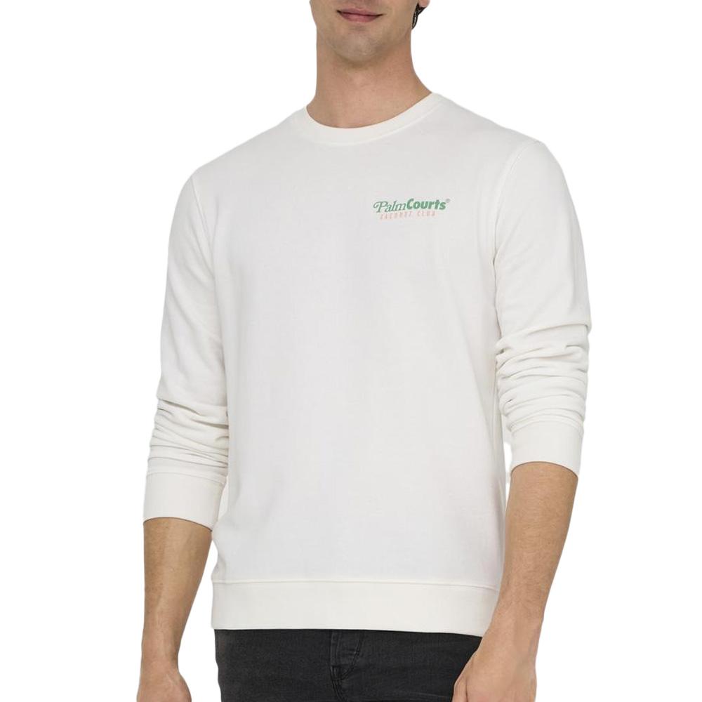 Sweat Blanc Homme Only & Sons Sten pas cher