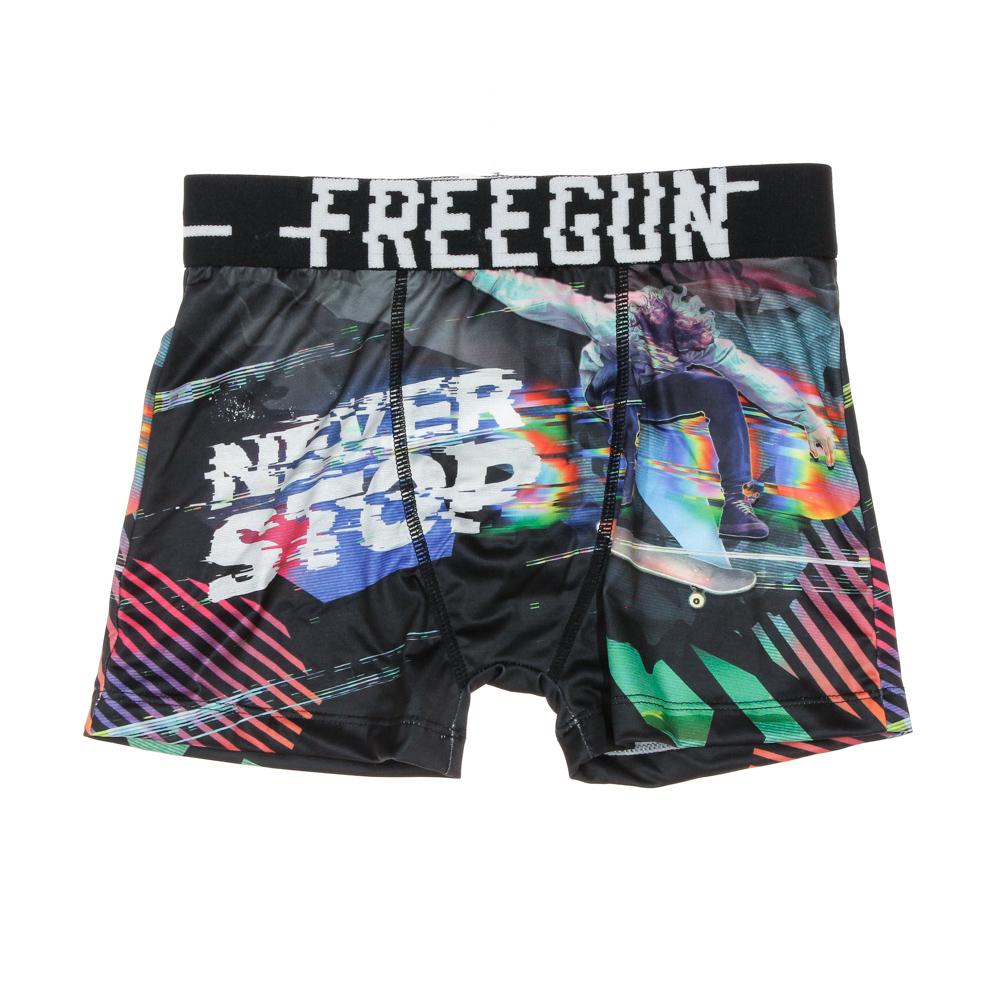 Boxer Noir/Gris à Imprimés Garçon Freegun SKA pas cher