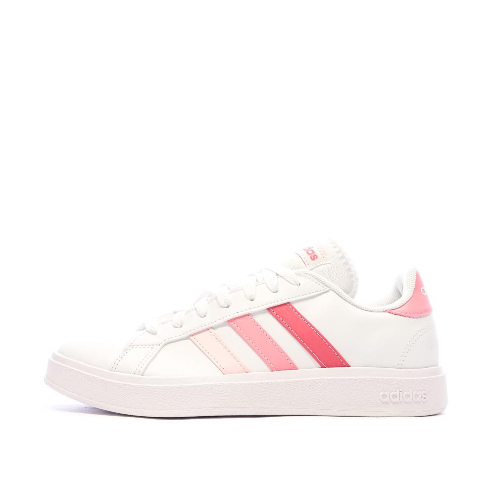 Baskets Blanc/Rose Femme Adidas Grand Court Base 2.0 pas cher
