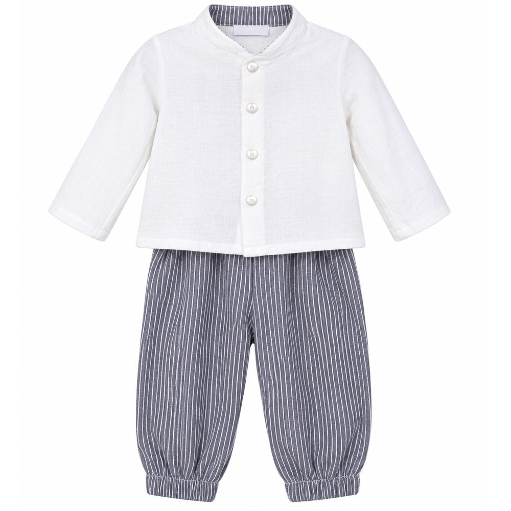 Ensemble Blanc/Gris Bébé Bébé P'tit Mome Paolo pas cher