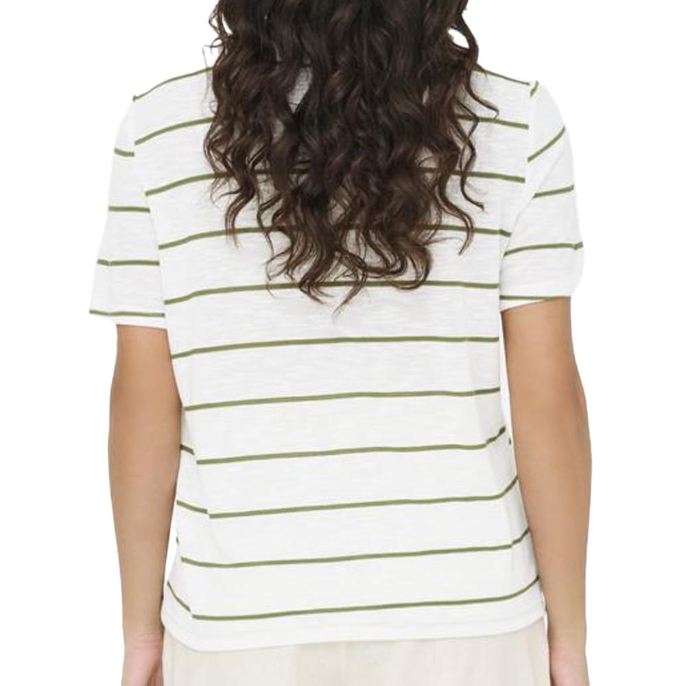 T-Shirt Blanc/Kaki Femme JDY Eve vue 2