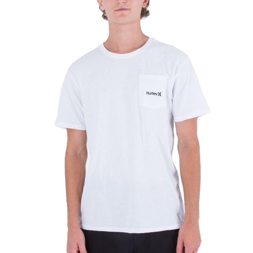 T-shirt Blanc Homme Hurley Oao vue 2