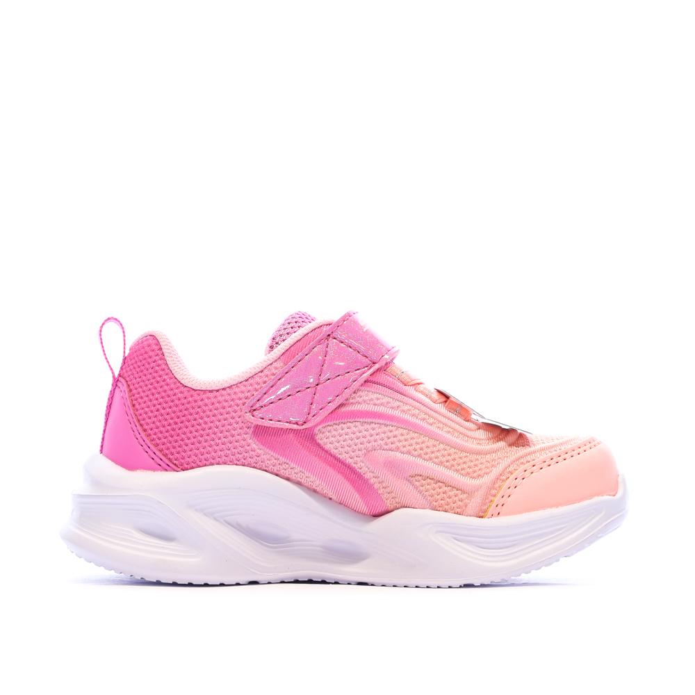 Baskets Rose Fille Skechers Sola Glow vue 2