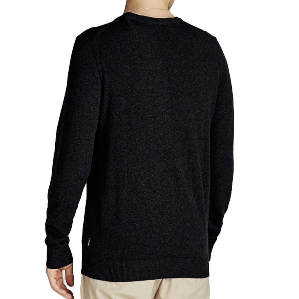 Pull Noir Homme Jack & Jones Emil 12208365 vue 2