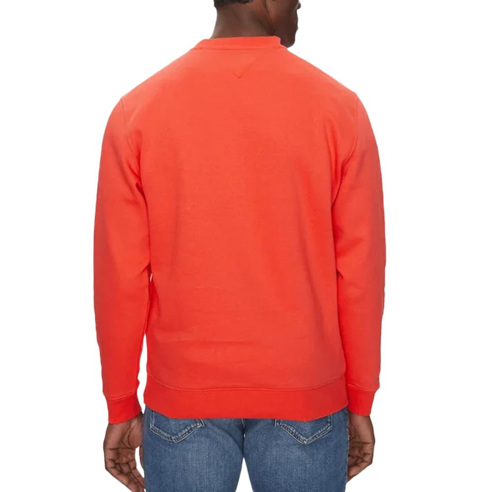 Sweat Orange Homme Tommy Hilfiger Reg Flag Crew vue 2