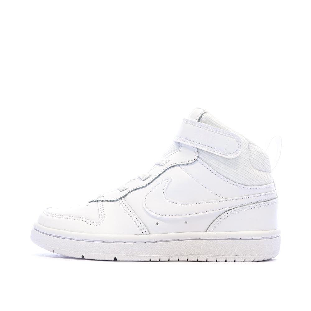 Baskets Blanches Garçon Nike Court Borough Mid 2 pas cher