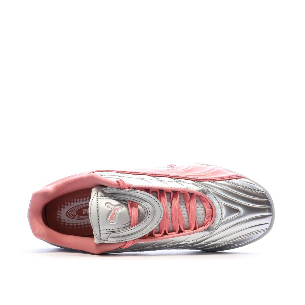 Baskets Argent/Rose Fille Puma V-s2 Goalgetter vue 4